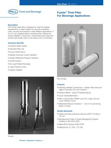 Fuente™ Final Filter For Beverage Applications - Pall Corporation ...