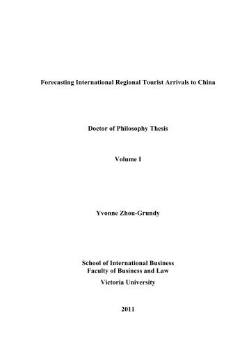 Forecasting International Regional Tourist Arrivals to China