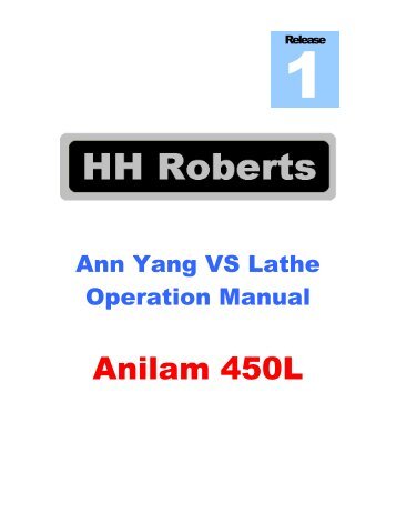 Ann Yang Manual for all machines - HH Roberts Machinery