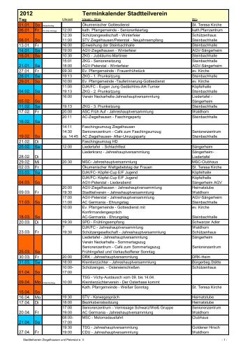 2012 Terminkalender Stadtteilverein - Stadtteilverein Ziegelhausen ...