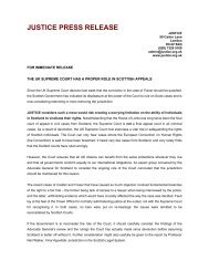 JUSTICE press release - 31 May 2011