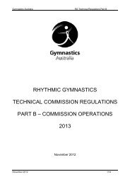 Rhythmic Gymnastics Technical Regulations - Gymnastics Australia