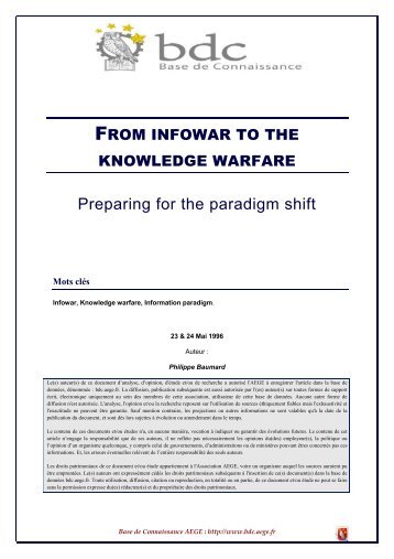 From infowar to the knowledge warfare - Base de connaissance AEGE
