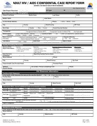 ADULT HIV / AIDS CONFIDENTIAL CASE REPORT FORM - Epi