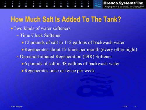 Water Softeners and Wastewater Treatment Systems