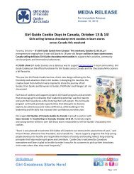 MEDIA RELEASE - Girl Guides of Canada.