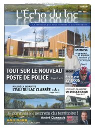 TouT SuR le nouveau poSTe De police Pages 2 et 3 - L'ÃƒÂ‰cho du Lac