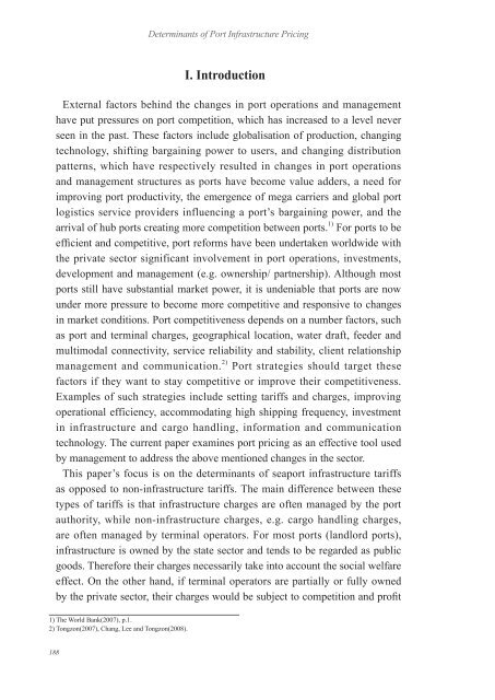 Determinants of Port Infrastructure Pricing* - Ajsl.info