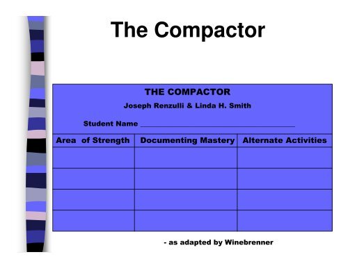 with Flexible Grouping and Compacting - NAGC