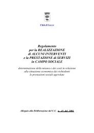 Reg. prestazioni di servizi sociali - Comune di Lecce