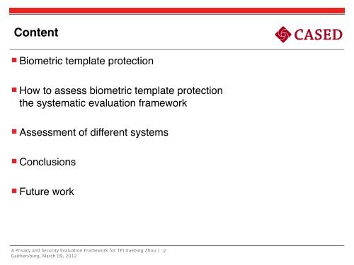 Biometric Template Protection - NIST Visual Image Processing Group