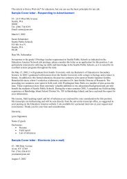 Sample Cover letter - Responding to Advertisement ... - Korea Mosaic