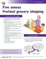 Five senses Pretend grocery shopping