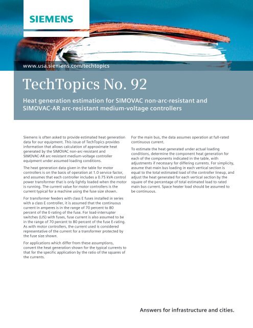 TechTopics No. 92 Heat generation estimation for ... - Siemens