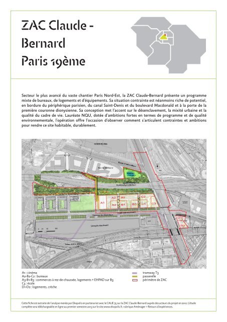 Fiche ZAC Claude-Bernard, Paris 19Ã¨ - Ekopolis