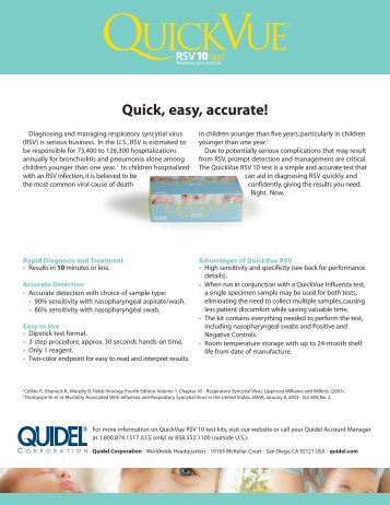 QuickVue RSV 10 test - Quidel
