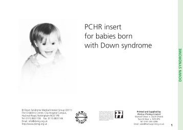 PCHR insert for babies born with Down syndrome - The Down ...