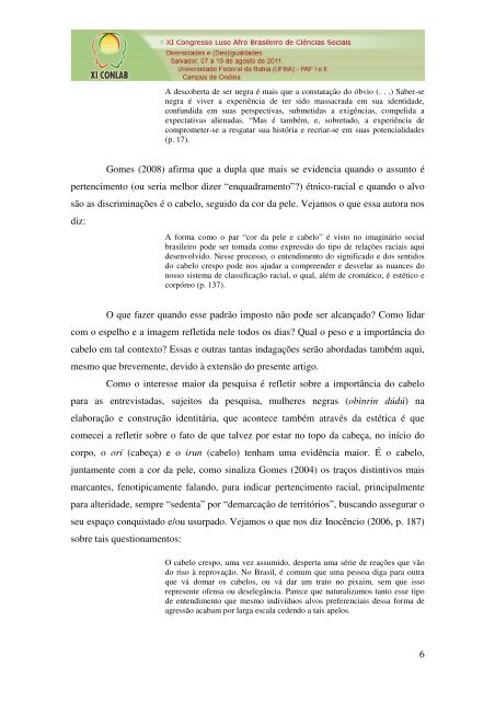 quem ÃƒÂ©, ÃƒÂ©! quem nÃƒÂ£o ÃƒÂ©, cabelo avoa! - XI Congresso Luso Afro ...