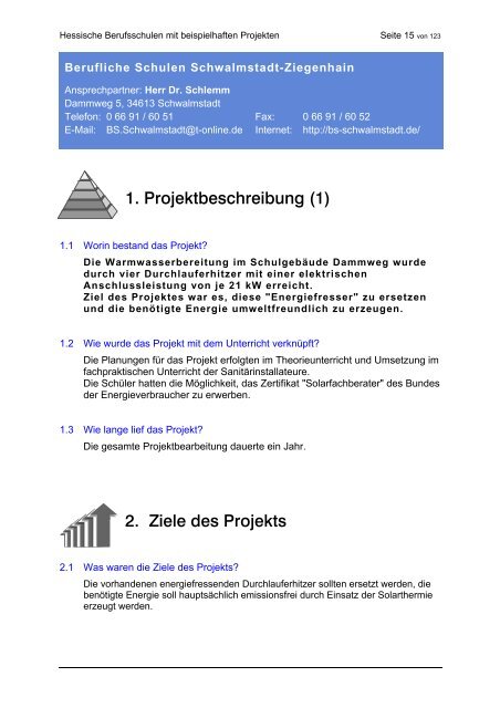 Hessische Berufsschulen mit beispielhaften Energiesparprojekten