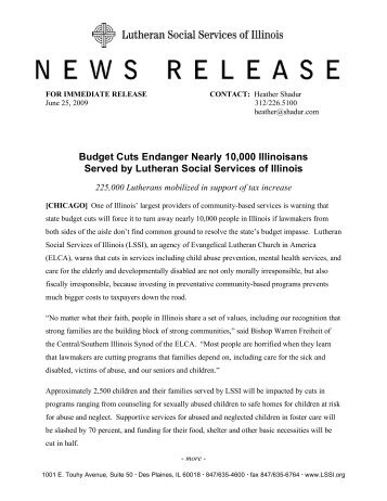 Budget Cuts Endanger Nearly 10000 Illinoisans Served by Lutheran ...