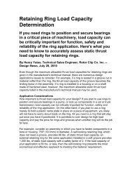 Retaining Ring Load Capacity Determination - Rotor Clip