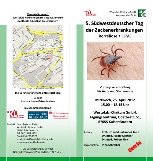 5. Südwestdeutscher Tag der Zeckenerkrankungen Borreliose