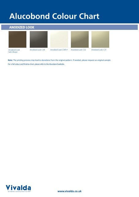 Alucobond Color Chart