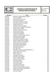 listado de certificados de producción ecológica - Certifood