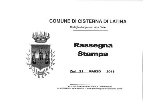 Medaglia d'Argento al Vaìor Civile - Comune di Cisterna di Latina