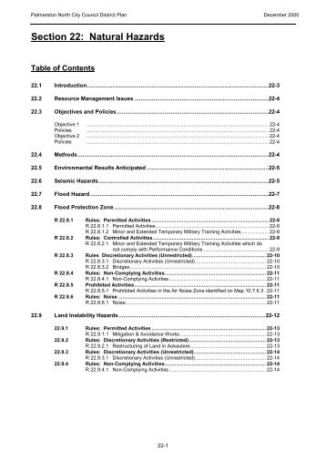 Section 22: Natural Hazards - Palmerston North City Council