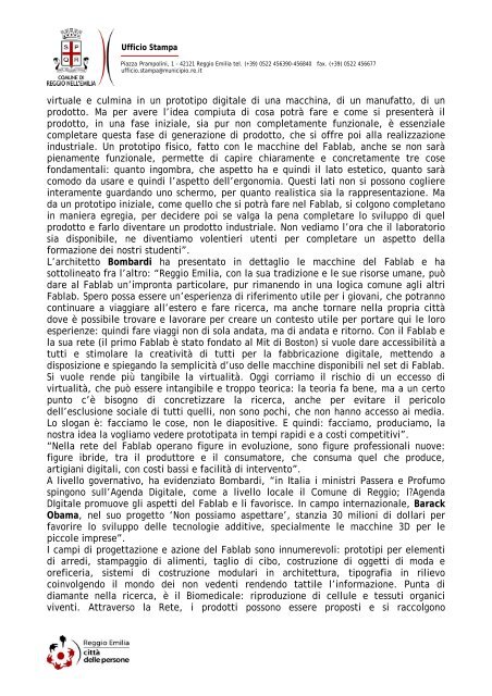 Presentazione Fablab - Dichiarazioni.pdf - Comune di Reggio Emilia