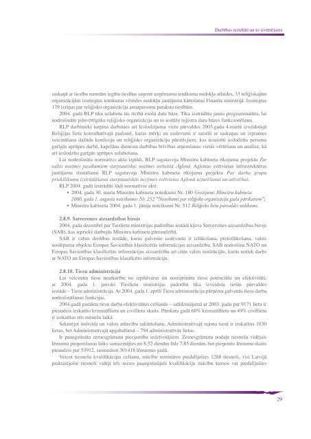Tieslietu ministrijas 2004. gada pÄrskats (pdf)