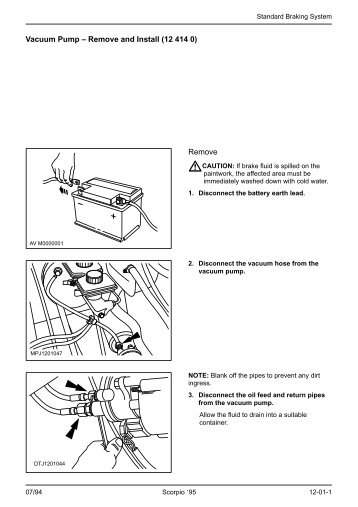 Vacuum Pump Ã¢Â€Â“ Remove and Install (12 414 0 ... - Ford Scorpio