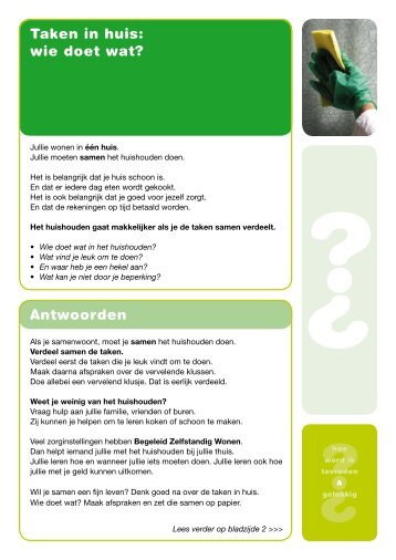 Taken in huis: wie doet wat? Antwoorden - Kennisplein