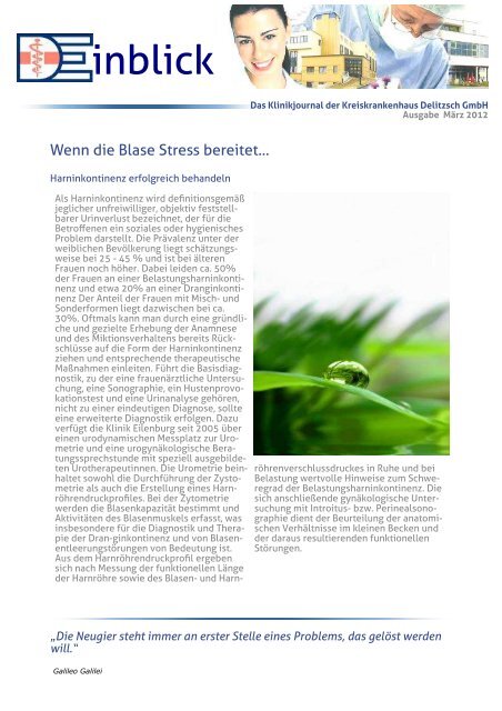Einblick, Ausgabe März 2012 - Kreiskrankenhaus Delitzsch GmbH ...