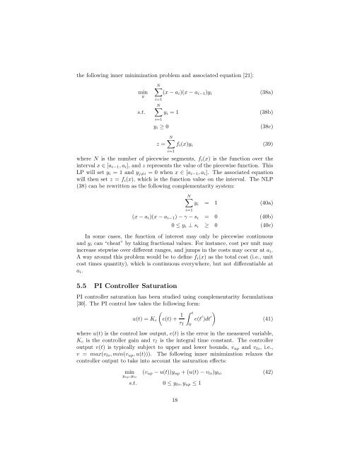 MPEC Problem Formulations in Chemical Engineering Applications