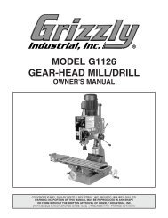 MODEL G1126 GEAR-HEAD MILL/DRILL - Grizzly.com