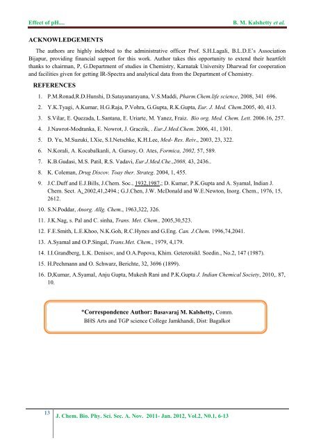 Effect of pH on the formation of complex compounds with Schiff ...