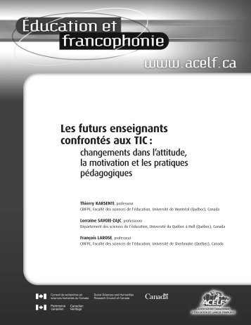 Les futurs enseignants confrontÃ©s aux TIC - acelf