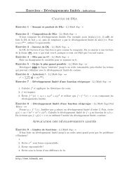 Exercices - DÃ©veloppements limitÃ©s : indications Calculs ... - Bibmath