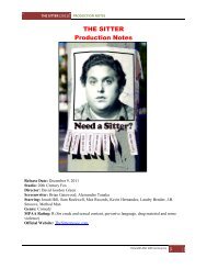 THE SITTER Production Notes - Visual Hollywood