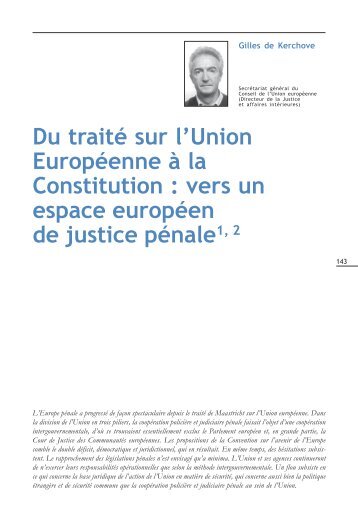 Du traitÃ© sur l'Union EuropÃ©enne Ã  la Constitution : vers ... - Infoeuropa