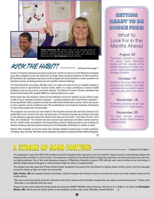 The Newsletter for Waterbury Hospital Employees & Network ...