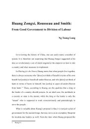 Huang Zongxi, Rousseau and Smith