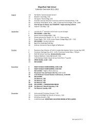 Magnificat High School Calendar Overview 2011-2012