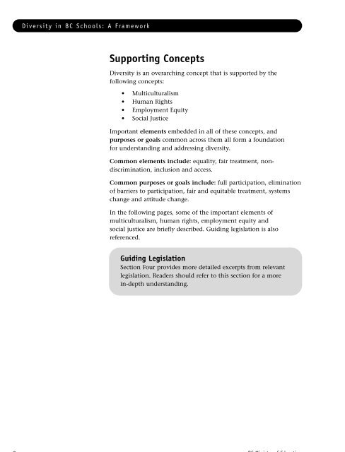 Diversity in BC Schools: A Framework - Racial Equity Tools