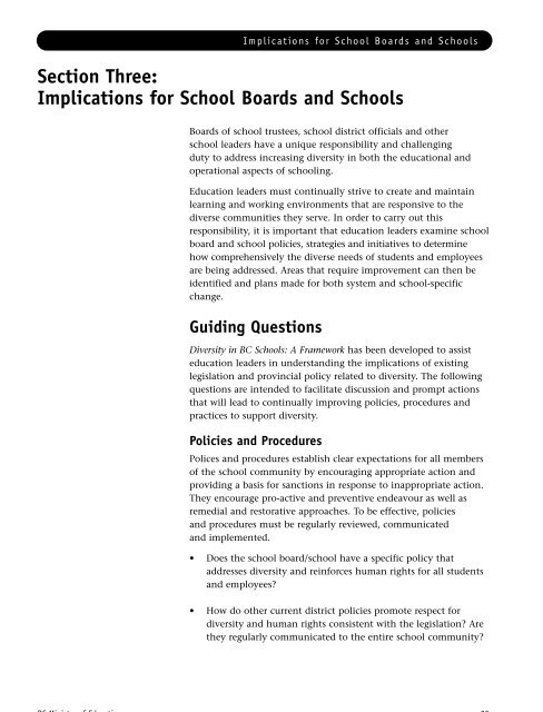 Diversity in BC Schools: A Framework - Racial Equity Tools