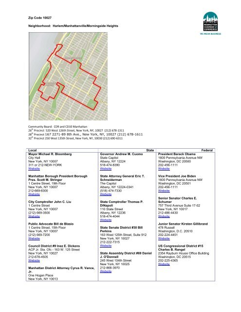Zip Code Neighborhood Harlem Manhattanville Morningside