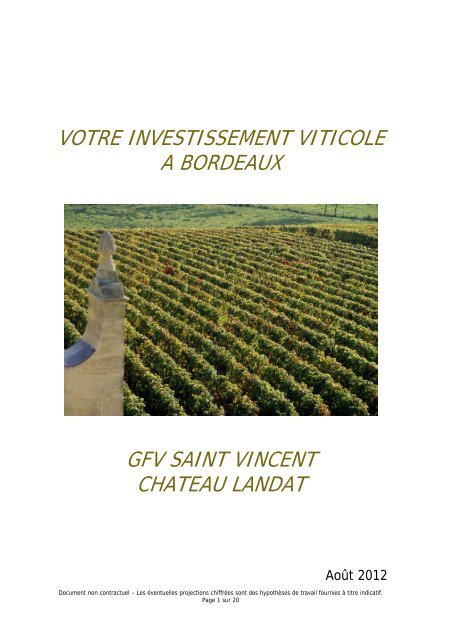 votre investissement viticole a bordeaux gfv saint vincent chateau ...