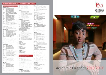 Academic Calendar 2010-2011